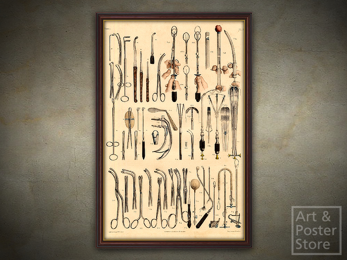 Second Life Marketplace - SURGICAL INSTRUMENTS Antique Anatomical Print ...
