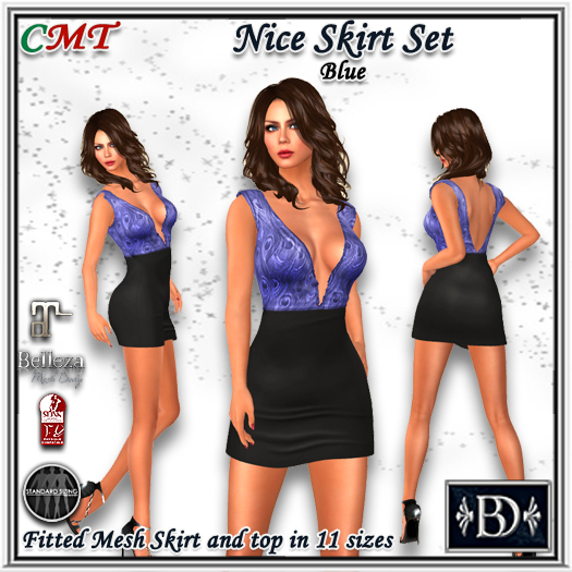 < BD > Nice Skirt Set Blue