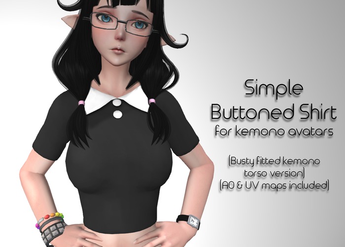LMF Fitted Kemono Torso Simple Buttoned Shirt (Busty)