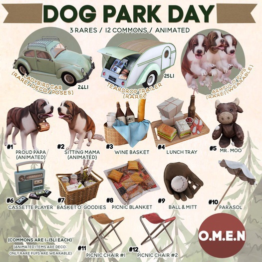 O.M.E.N - Dog Park Day - Armful O' Pups RARE