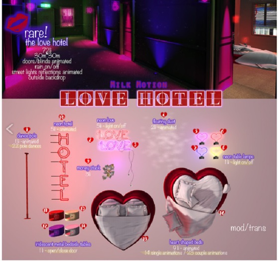 (Milk Motion) Love hotel - neon table lamp - blue