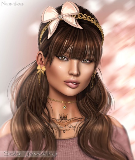 .::Nanika::. Sola Necklace Heart Pink