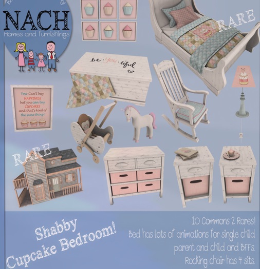 NACH Shabby Cupcake Nightstand