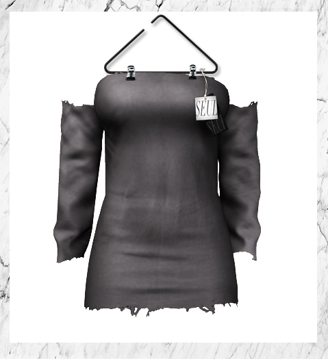 SEUL - Frayed Hem Dress - LGray