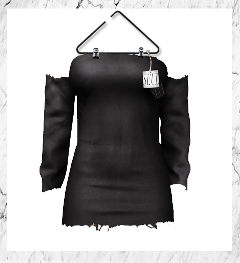 SEUL - Frayed Hem Dress - Onyx