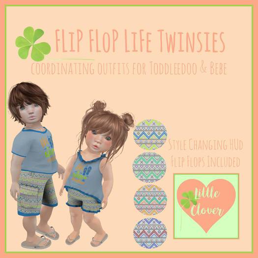.::Little Clovers::.Flip Flop Life Ruffles Outfit~Wear to Open!