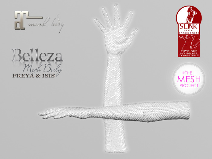 ~PP~ White Sequin - Long Bento Gloves
