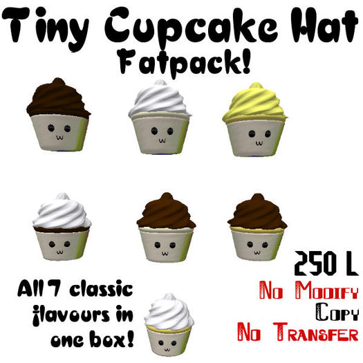 Tiny Cupcake Hat Classic Flavour Fatpack! All 7 classics!