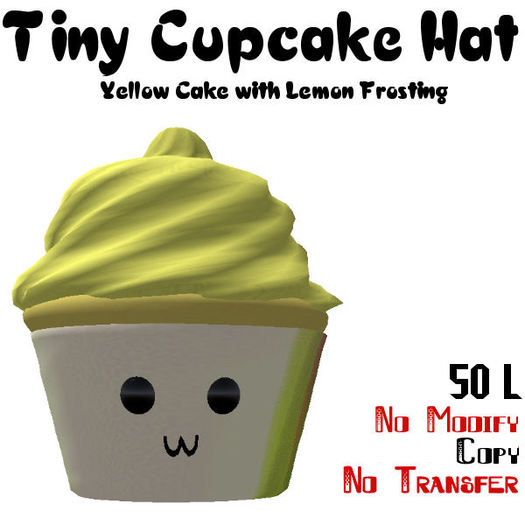 Tiny Cupcake Hat (Yellow Cake with Lemon Frosting)