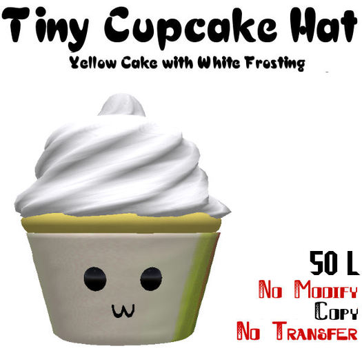 Tiny Cupcake Hat (Yellow Cake with White Frosting)