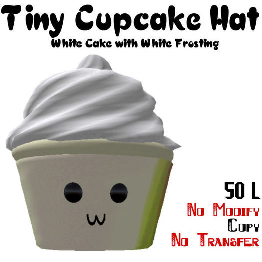 Tiny Cupcake Hat (White Cake with White Frosting)