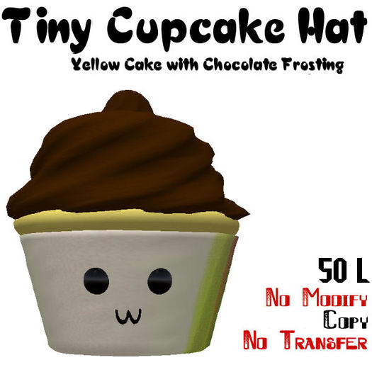 Tiny Cupcake Hat (Yellow Cake with Chocolate Frosting)