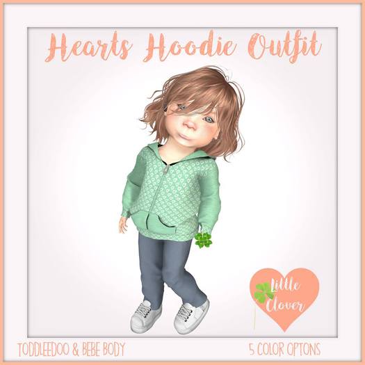 .::Little Clover::.Hearts Hoodie Outfit~Add to Open!