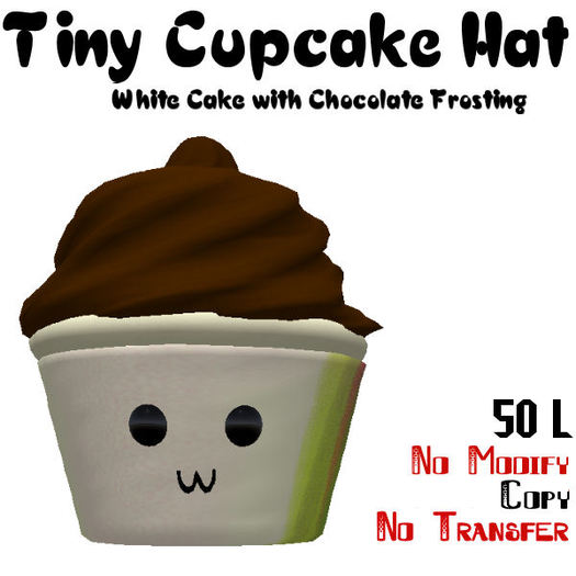 Tiny Cupcake Hat (White Cake with Chocolate Frosting)