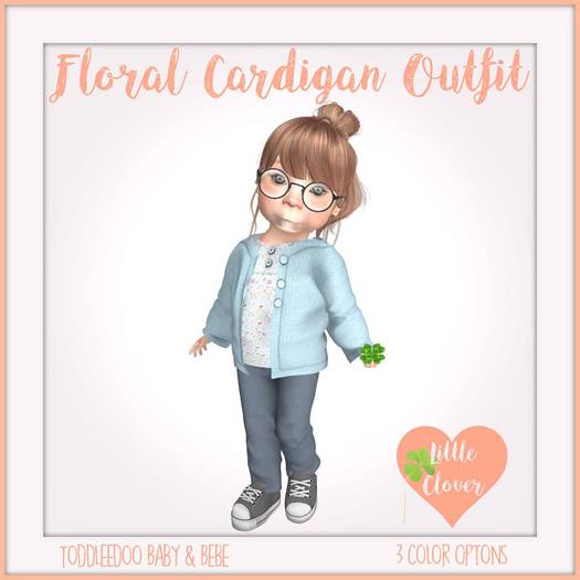 .::Little Clover::.Floral Cardigan Outfit~Add to open!