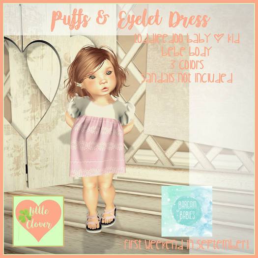 .::Little Clover::.Puffs & Eyelet Dress~Wear to Open!