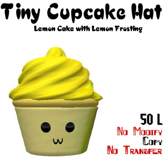 Tiny Cupcake Hat (Lemon Cake with Lemon Frosting)