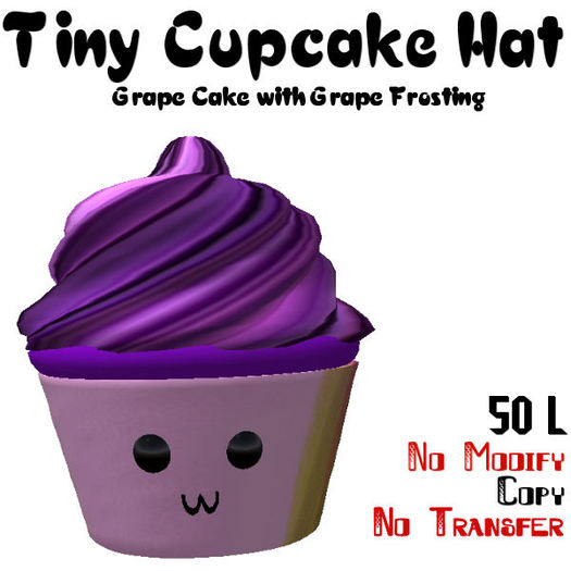 Tiny Cupcake Hat (Grape Cake with Grape Frosting)