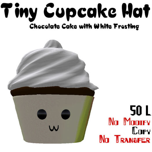 Tiny Cupcake Hat (Chocolate Cake with White Frosting)
