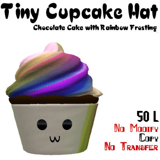 Tiny Cupcake Hat (Chocolate Cake with Rainbow Frosting)