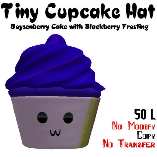Tiny Cupcake Hat (Boysenberry Cake with Blackberry Frosting)