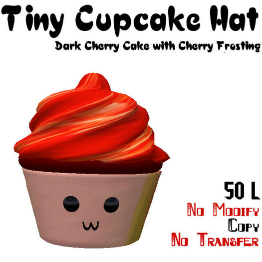 Tiny Cupcake Hat (Cherry Cake with Cherry Frosting)