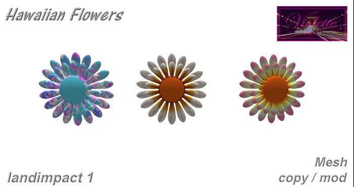 Hawaiian Flower Set mesh 