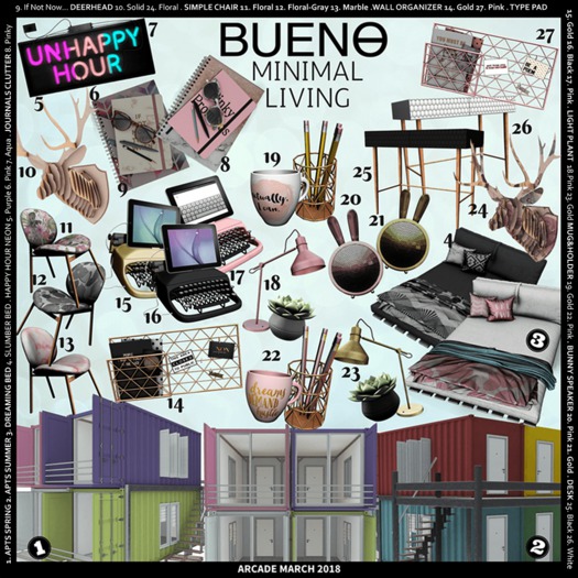 BUENO-Simple Chair-Floral Gray
