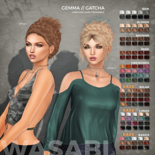 Wasabi // Gemma Mesh Hair - Style 1 - Solar Ombre RARE