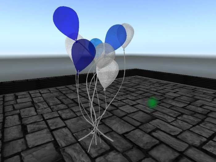Lower Prim Balloons - Royal Blue/White -(mod/copy)