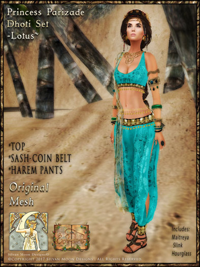 !!!SMD!!! Princess Parizade Dhoti Set-Lotus