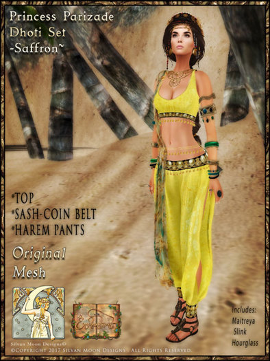 !!!SMD!!! Princess Parizade Dhoti Set-Saffron