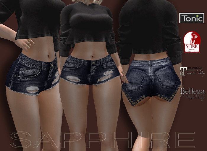 [SAPPHIRE] denim shorts9
