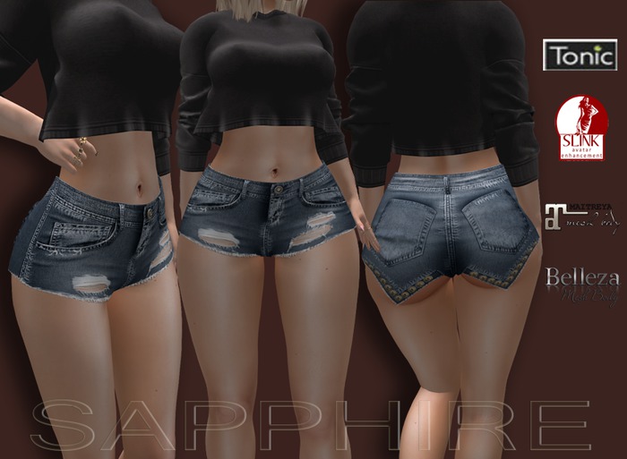 [SAPPHIRE] denim shorts8