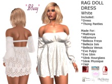 *BSASSY* RAG DOLLS DRESS WHITE