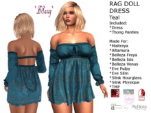 *BSASSY* RAG DOLLS DRESS TEAL