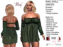 *BSASSY* RAG DOLLS DRESS GREEN