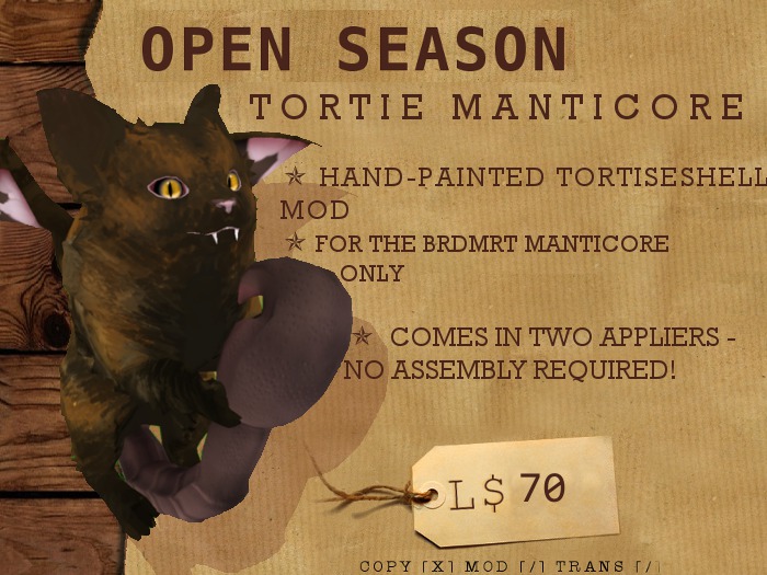 [OPEN SEASON] Manticore Tortie Mod