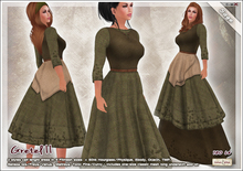 [V/W] Gretel II Sage - Medieval Fantasy Peasant dress, fitmesh + Slink, Belleza, TMP, Tonic, Ocacin...