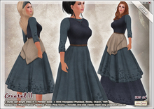 [V/W] Gretel II Blue - Medieval Fantasy Peasant dress, fitmesh + Slink, Belleza, TMP, Tonic, Ocacin...