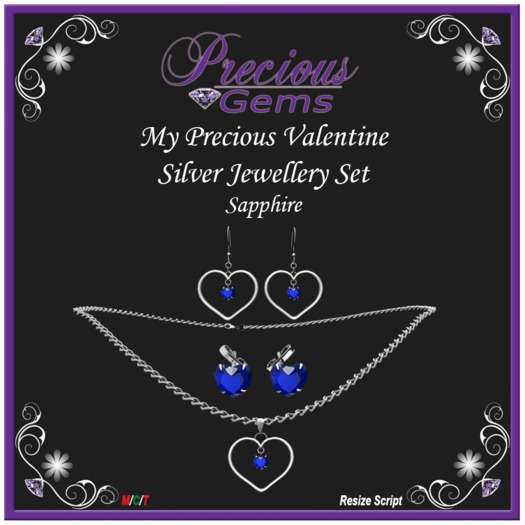 *PG* MPV Silver Jewellery Set - Sapphire [Rezz Me]