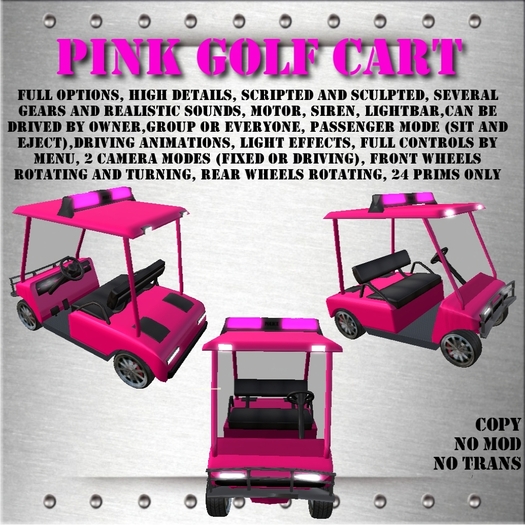 Golf cart pink - little car - Mini car