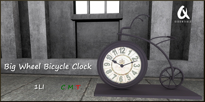 {Q-Essentials} Big Wheel Bicycle Clock