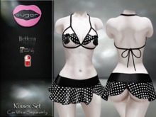 :-:SUGAR:-: Kisses Outfit {BLACK POLKA-DOT}