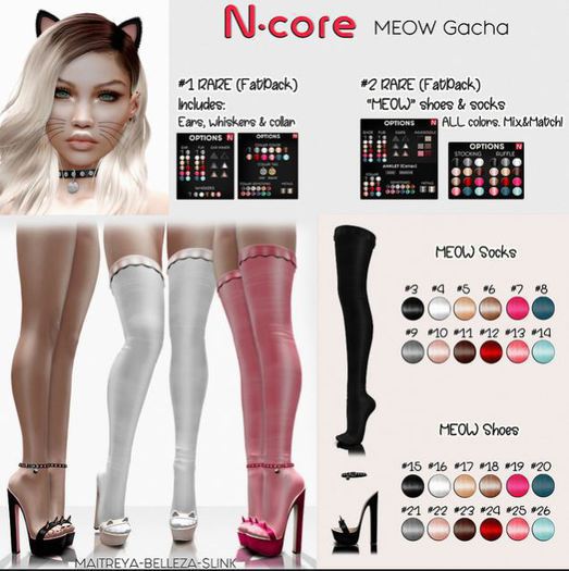 8.N-core MEOW Socks BLUE