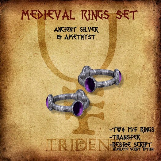 Medieval Rings Set [Silver] [Amethyst]