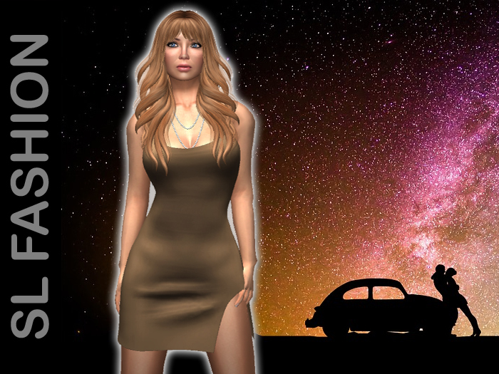 Cami Dress with Slit beige