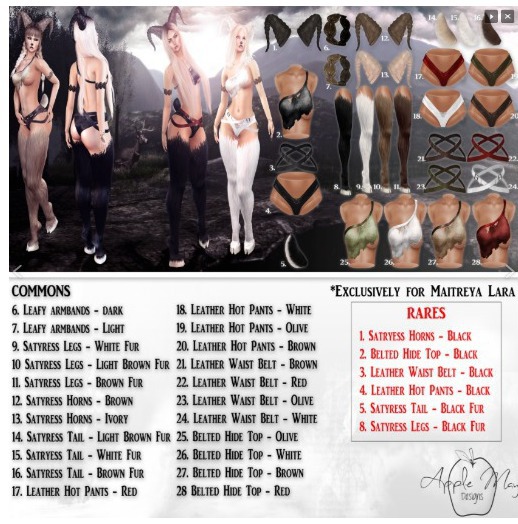 (AMD) Satyress Horns - Black RARE