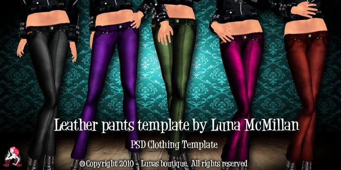 Leather pants template by Luna McMillan/ PSD, TGA