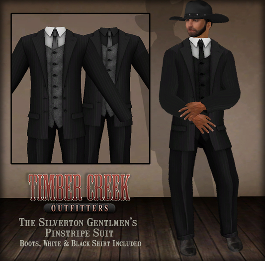 Second Life Marketplace - [Timber Creek] The Silverton Men's Pinstripe ...